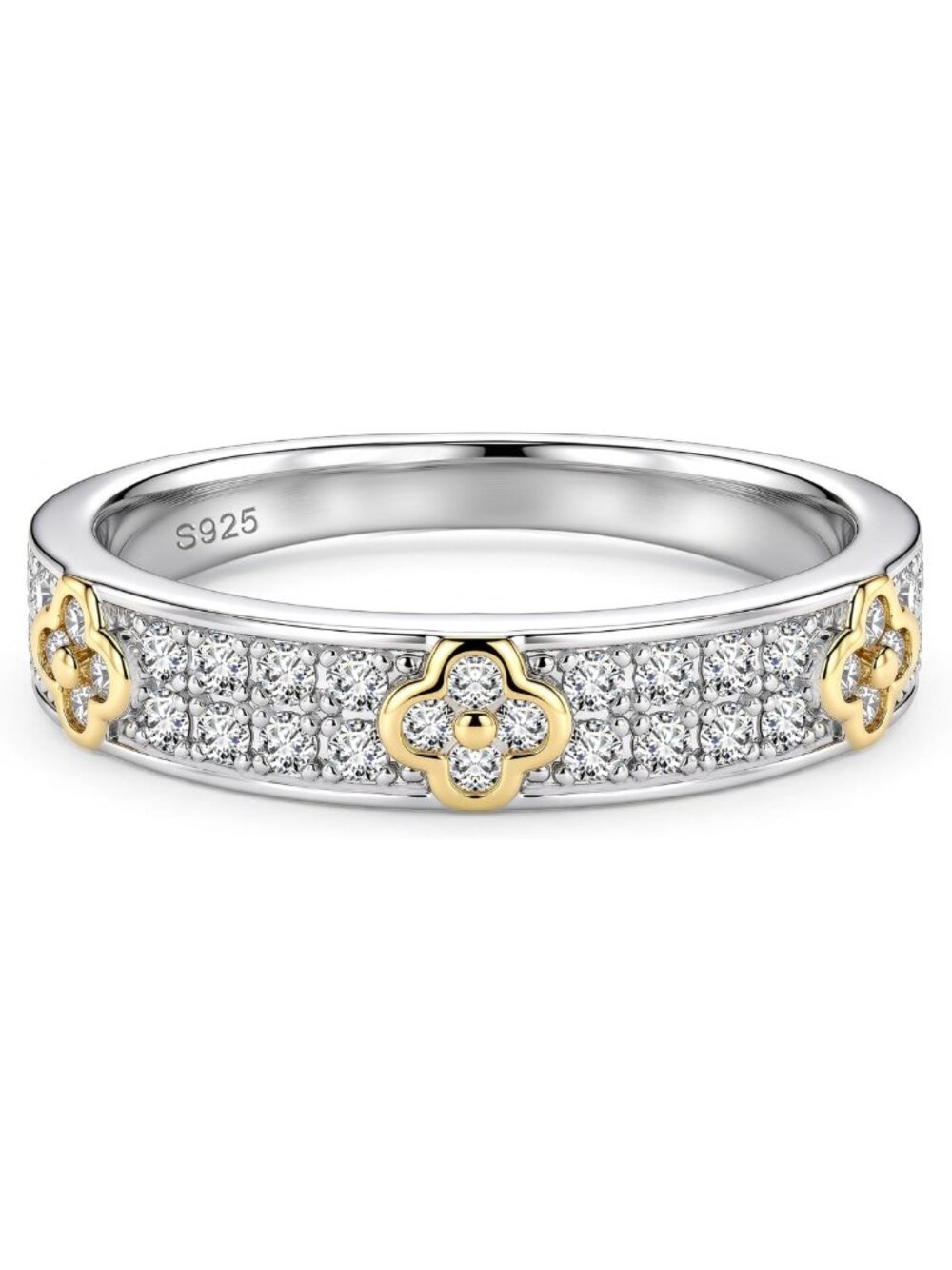 Stunning Moissanite Half Eternity Wedding Band in 925 Sterling Silver, Elegant